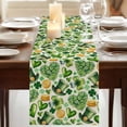 thumbnail image 3 of Table Runners 72 Inches Long Dress Scarves, St. Patrick's Day Farmhouse Kitchen Table Runner, Coffee Tablerunners, Spring Shamrocks Green Love Hats Retro 18x72 Inch, 3 of 9