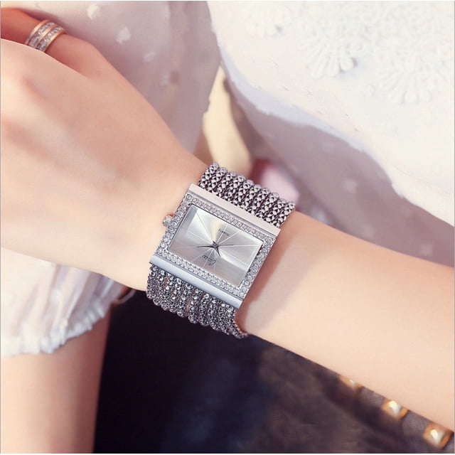 Reloj de pulsera cuadrado con diamantes de moda para mujer Reloj sencillo