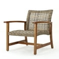thumbnail image 4 of Noble House Outdoor Mid Century Club Chairs with Natural Stained Acacia Wood Frame, Grey (Set of 2), 4 of 9