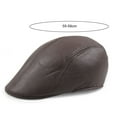 thumbnail image 5 of dianhelloya Warm hat Newsboy Cap Retro Soft Comfortable Waterproof Solid Color Keep Warm Faux Leather Winter Thermal Men Beret Flat Hat for Outdoor Black, 5 of 7