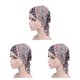 thumbnail image 3 of Turbante elástico Qarigey para mujer gorro de algodón bufanda preatada pañuelo para la cabeza sombrero de quimio talla única, 3 of 6