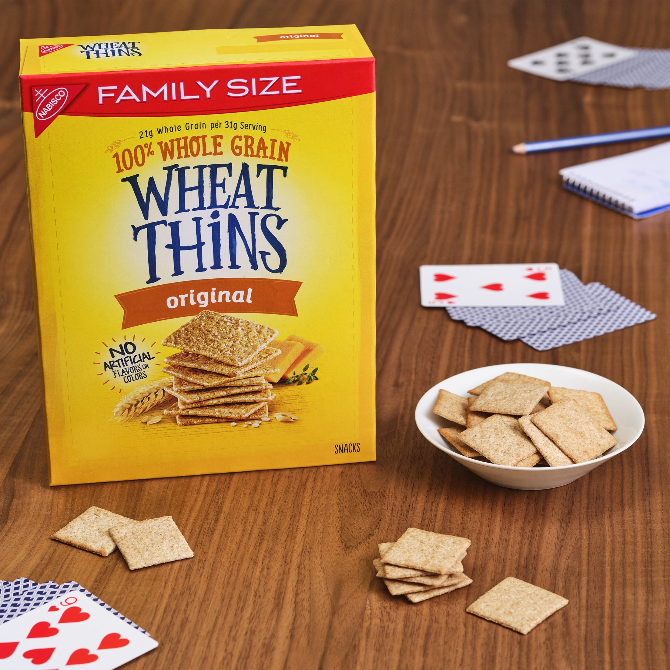 Wheat Thins Original Snacks, Whole Grain Wheat Crackers, Snack Crackers, Family Size, 14 oz