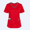thumbnail image 2 of TAIAOJING Women Scrubs Tops Short Sleeve V-Neck Pocket Care Workers Tops, 2 of 3