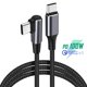 thumbnail image 2 of Cable USB tipo C a USB tipo C para teléfono móvil, línea de carga rápida 100W, Cable de ángulo recto 4,0, datos de 90 grados, 0,5 m/1m/2m, 2 of 5