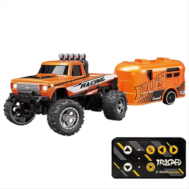 Mini Camión Monstruo Teledirigido, Escala 1:64, Todoterreno, Coche de Escalada, Control Remoto de 2,4 GHz, Juguete para Niños, Regalo, Naranja.