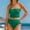 Green, variant on UTSJKR Women Strapless Bikini Set High Waisted Tummy Control Swimsuit Ribbed 2 Piece Y2K Summer Cute Bathing Suit Hot Pink S