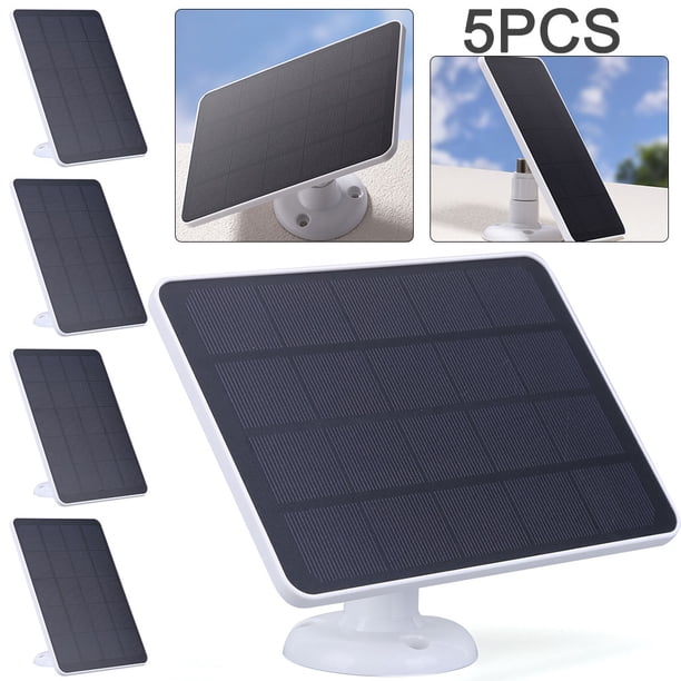 Kit Cargador Panel Solar 5 Uds. 20W IP65 para Cámara Con Foco Anillo/cámara Stick Up Anillo