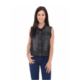 thumbnail image 1 of Women's Buttoned Denim Washed Vest W Flap Pockets, 1 of 2