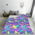 thumbnail image 5 of Pofeuu Disco Roller Skates Print Ultra-Soft Micro Fleece Blanket,for Bed Or Sofa,All Season Throw Blankets Flannel Blanket-80"x60", 5 of 7
