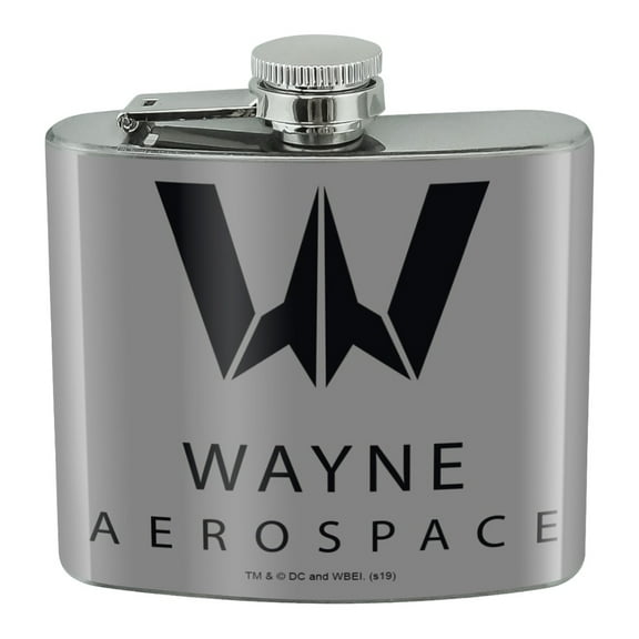 Justice League Movie Wayne Aerospace Stainless Steel 5oz Hip Drink Kidney Flask