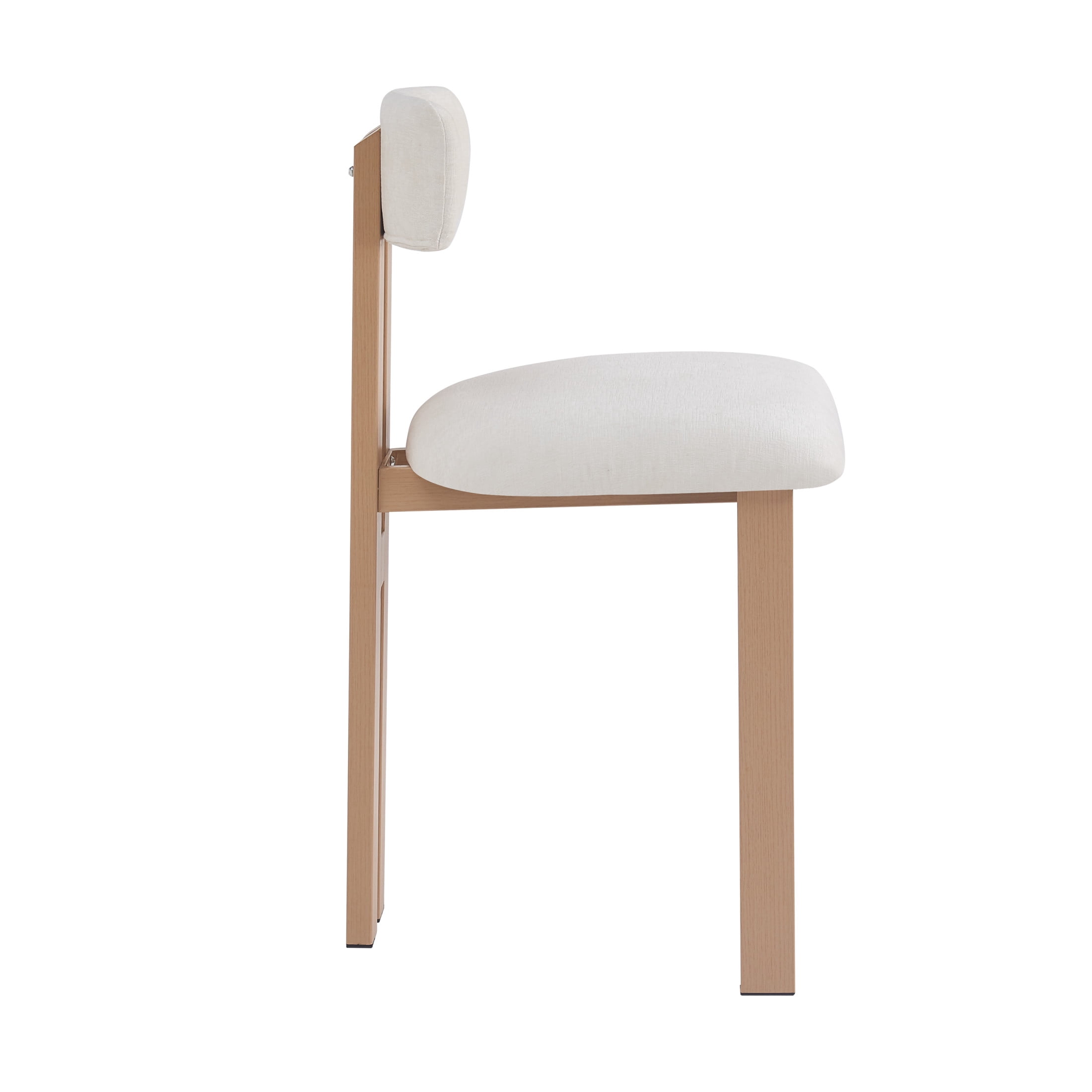 Christopher Knight Home 26.5" White Upholstery Counter Height Bar Stools, Natural Finish Metal Frame, Set of 2