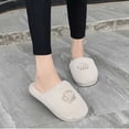 thumbnail image 7 of uublik Fuzzy Slippers for Women Memory Foam House Slippers Indoor Outdoor Cozy Plush Closed Toe House Shoes, White, 7 of 7
