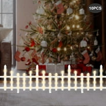 Dwellnix LED Christmas Fence Lights Set, 10 Panels, White Lights for Outdoor Yard, Waterproof, Flash & Steady Modes, Perfect for Holiday, Garden, and Fence Decor
