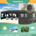 thumbnail image 4 of COBIZI 10x30 Pop Up Canopy Tent, Wedding Party Tent with 8 Sidewall One Push Setup Glow, 3 Adjustable Height Air Vent Waterproof UPF50+, Wheeled Bag, Sandbag, Stake, Rope for Commercial, Outdoor, 4 of 7