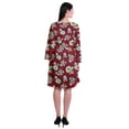 thumbnail image 4 of Moomaya Robe Courte Évasée Imprimée de Designer, Manches Longues, Tunique en Velours, Robes pour Femmes, 4 of 6