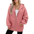 thumbnail image 4 of Otvok Women Winter Warm Hoodies Long Sleeve Tunic Sweatshirts Oversized Casual Jacket Coat with Pocket, 4 of 6