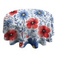 thumbnail image 4 of Pioneer Flower Floral Print Pattern Round Tablecloth 60"x60",Wrinkle Wipeable Table Cloth for Kitchen Dining Room Picnic Patio Party, 4 of 6