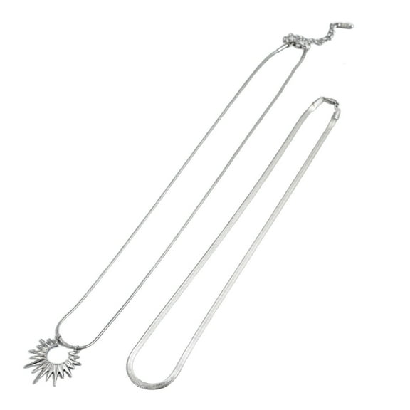 TIERPOP Sun God Double Necklace Minimalist Sun Layered Choker Jewelry for Men Women Titanium Steel Necklace Birthday Party Gift