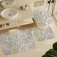 thumbnail image 6 of Shower Curtain Sets Aesthetic, Beige Floral Leaf Pattern Printed on Bathroom Rug and Shower Curtain Sets, Suitable for Small Bathroom Gym Guest Bath, 72 x 72 inches, 6 of 8