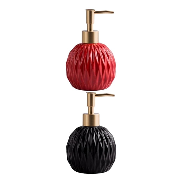 Dispensador de jabón de 2 piezas, recargable, portátil, reutilizable, ligero, botella para negro rojo