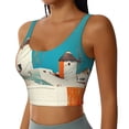 thumbnail image 2 of Balery Colorful Greek Windmills Sujetadores deportivos con espalda cruzada para mujer, acolchados, sin costuras, de alto impacto, ideales para yoga, gimnasio, entrenamiento y fitness.-XX-Large, 2 of 8