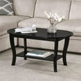 thumbnail image 2 of American Heritage Oval Coffee Table with Shelf in Black Wood Finish, 2 of 3