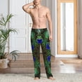 thumbnail image 2 of Susaid Peacock Feathers Print Mens Pajama Pants Set Sleep & Lounge Pants, PJ Bottoms with Pockets and Button Fly-XX-Large, 2 of 6