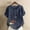 Navy, variant on QUNYINEY Short Sleeve Women's Tops Floral Casual Crew Neck Shirts Linen Loose Button Pullover Tops