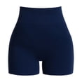 thumbnail image 3 of QATAINLAV Tummy Control Biker Shorts Women High Waisted Butt Lifting Gym Yoga Shorts Seamless Compression Workout Running Leggings Navy L, 3 of 6