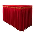 thumbnail image 4 of deevoka Buddhist Tablecloth Buddhist Table Skirt for Dining Room Ornament Decoration Bright Red Lotus, 4 of 9