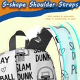 thumbnail image 5 of Basketball and Heart White Pattern 17" School Backpacks for Teens,Waterproof Oxford Fabric,S-Shape Padded Straps for School,Travel,Hiking,Camping, 5 of 6