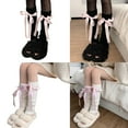 thumbnail image 2 of Milue Womens Lolitas Knit Long Socks Leg Warmers Ballet Style Bow Lace Up Boot Socks, 2 of 21