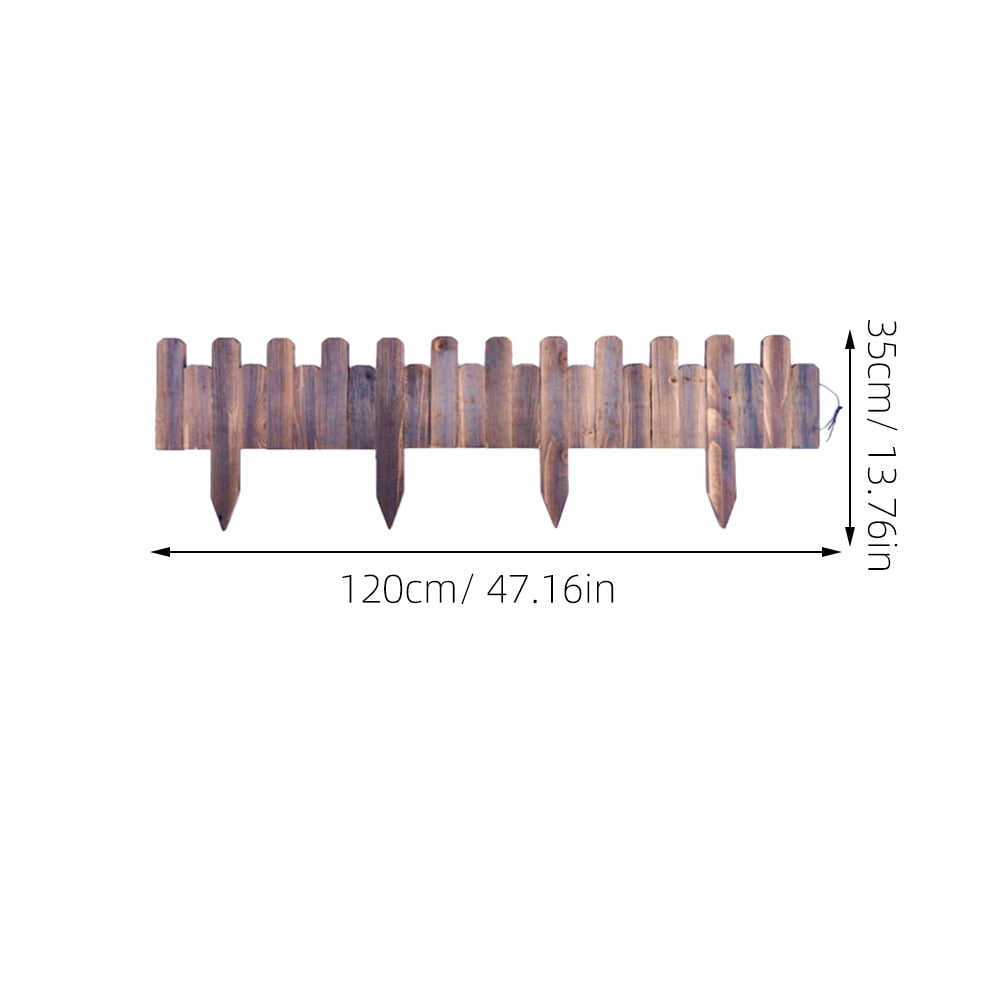 OUNONA Coffee Wood Garden Edging for Landscaping Fence, Natural Wood Border, Outdoor Yard Decoration, 1 Set