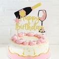 thumbnail image 2 of Decoración para tartas STATWTHMA, champán, feliz cumpleaños, vino tinto, 2 of 7