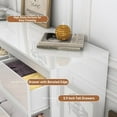 thumbnail image 7 of Blotout Black Malm Dresser for Bedroom, 63" Long Dresser Full High Gloss Dresser with 8 Drawers, Large Wood Chest of Drawer Handle Free, Dresser for Bedroom, Living Room, Entryway, Hallway, White, 7 of 7