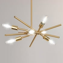 Luxury Mid Century Modern Chandelier, Satin Brass, UHP4425