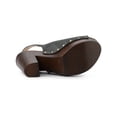 thumbnail image 5 of BLISSFUL STEP Women's Shoes Chunky Heel Buckle Slingback Chunky Platform Sandals Grey 10, 5 of 7
