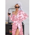 thumbnail image 4 of Ekouaer Silk Robes for Women Shawl Collar Satin Bathrobe Long Bride Wedding Party Robe Lightweight Sexy Sleepwear, 4 of 6