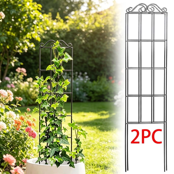 Metal Plant Trellis, Easy Install for Home Outdoor, Plant Support Climbing Stand - 2Pcs Climbing Rack, Easy To Install Metal Garden Trellis for Home Outdoor, 50X15cm, Kingtowag