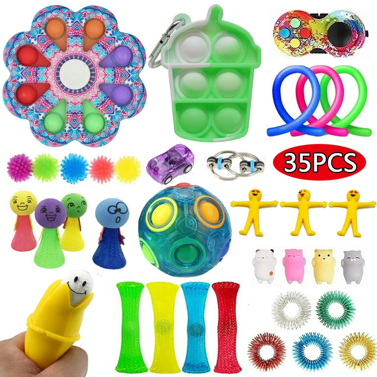 Fidget Simple Fidget Pack, 35pcs Fidget Toys Set with Popping Fidget  Sensory Toys for Kids and Adults Simple Fidget Stress Relief Kit Gift for  Party
