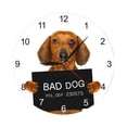 thumbnail image 2 of Reloj de pared de perro salchicha, reloj colgante para cachorro, prácticos números arábigos, decoración de pared bonita, reloj decorativo para cocina 30 centímetros, 2 of 8