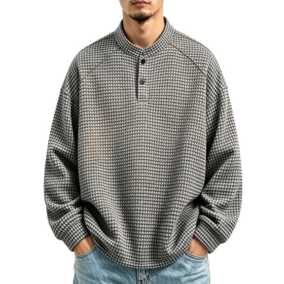 Men's Long Sleeve Pullover Stand Collar Raglan Sweatshirt Loose Casual Tops for Daily Travel Street Weekend Leisure Outfits White XXL