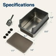 thumbnail image 4 of SPECSTAR Extra Large Stainless Steel Cat Litter Box, 23.6"x15.7" with Double Layer Litter Mat and Scoop, Dark Gray, 4 of 8