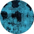 thumbnail image 1 of Ahgly Company Indoor Round Abstract Light Blue Modern Area Rugs, 7' Round, 1 of 4