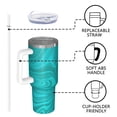 thumbnail image 4 of 40oz Tumbler with Handle and Straw, Vacuum Insulated Stainless Steel Travel Mug, Fits Car Cup Holder, Liquid & Marble Print, 4 of 6