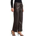 thumbnail image 4 of INSPIRE CHIC Women's Faux Leather Pants High Waist Straight Leg Pant Trousers with Pockets Party Outfit S Coffee, 4 of 6