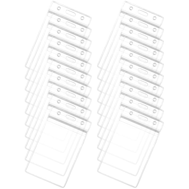MasteelfCA 20 Pcs Porte-Badge Nom Vertical Transparent Housse de Badge d'Identité Housse de Porte-Badge de Travail