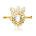 thumbnail image 2 of 10K Yellow Gold Heart Shape Moonstone Cubic Zirconia Engagement Ring, 2 of 5
