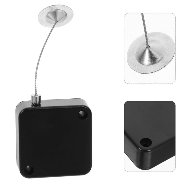 unbranded 2Ud Cable Retráctil Antirrobo Para Control Remoto Con Cierre Ajustable Negro Para Seguridad