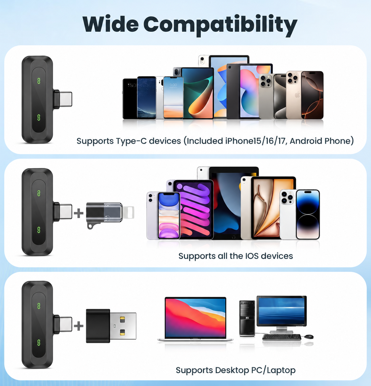 MUNXSRI Wireless Lavalier Microphone for iPhone & Android photo 2